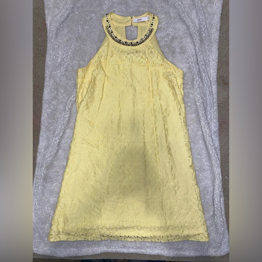 Pale yellow midi dress